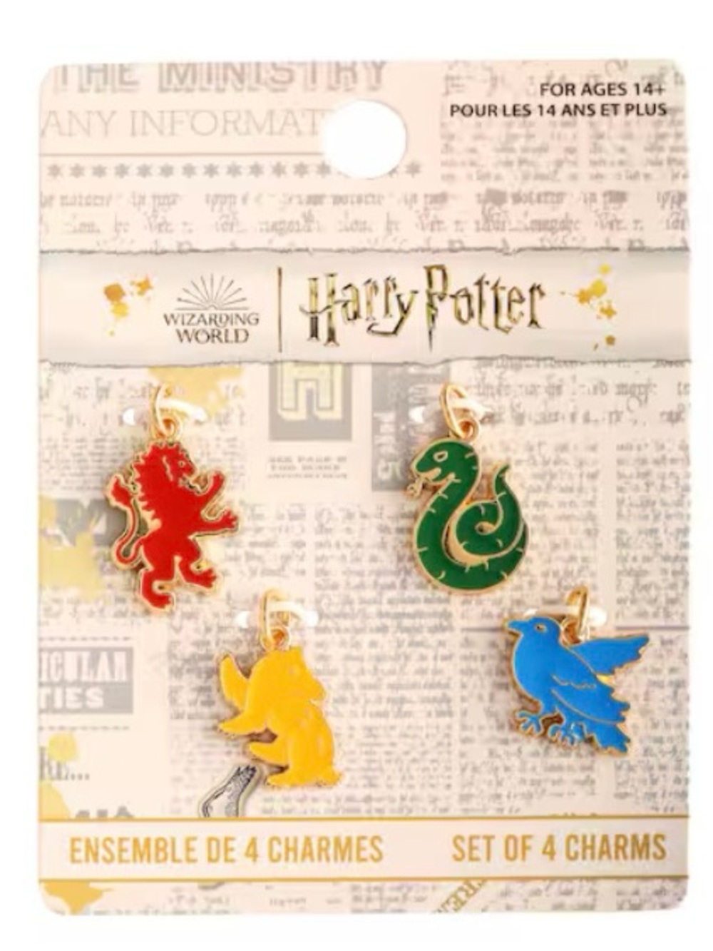 Harry Potter Wizarding World House Crest Charms - Red, Green, Yellow, Blue